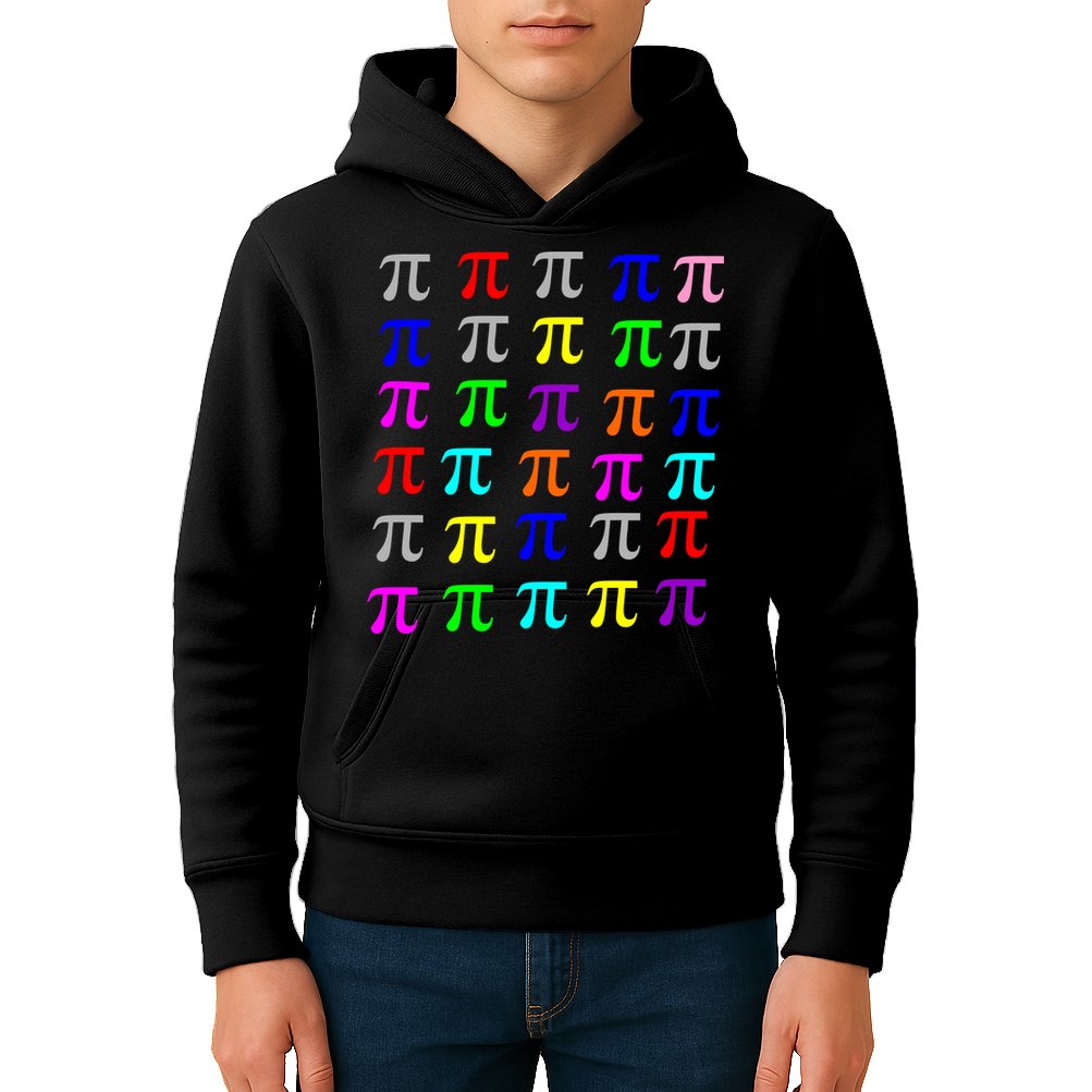 Pi Plaid Rainbow Pride Pi Day Collage Kids Hoodie