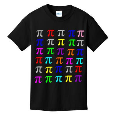 Pi Plaid Rainbow Pride Pi Day Collage Kids T-Shirt