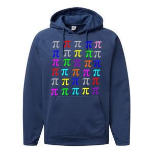 Pi Plaid Rainbow Pride Pi Day Collage Performance Fleece Hoodie