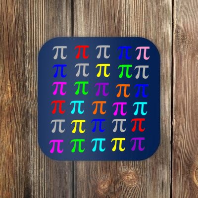 Pi Plaid Rainbow Pride Pi Day Collage Coaster