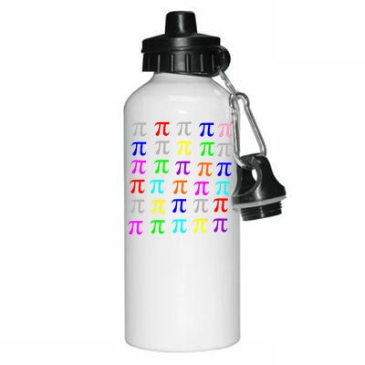 Pi Plaid Rainbow Pride Pi Day Collage Aluminum Water Bottle 