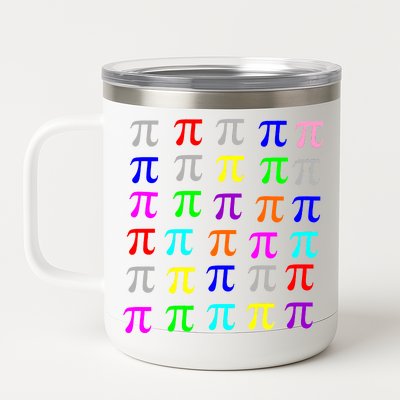 Pi Plaid Rainbow Pride Pi Day Collage 12 oz Stainless Steel Tumbler Cup