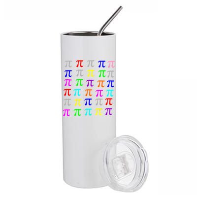 Pi Plaid Rainbow Pride Pi Day Collage Stainless Steel Tumbler