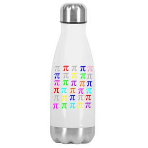 Pi Plaid Rainbow Pride Pi Day Collage Stainless Steel Insulated Water Bottle