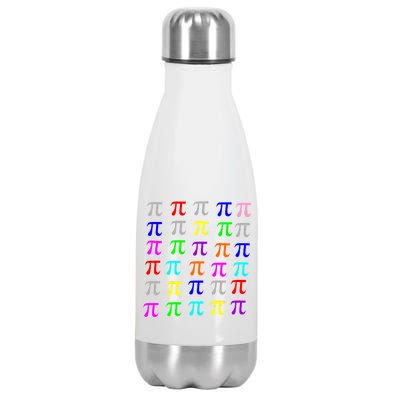 Pi Plaid Rainbow Pride Pi Day Collage Stainless Steel Insulated Water Bottle