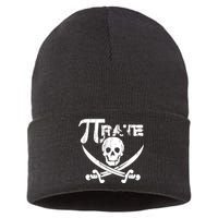 PI Rate Math Skull and Cross Swords Sustainable Knit Beanie