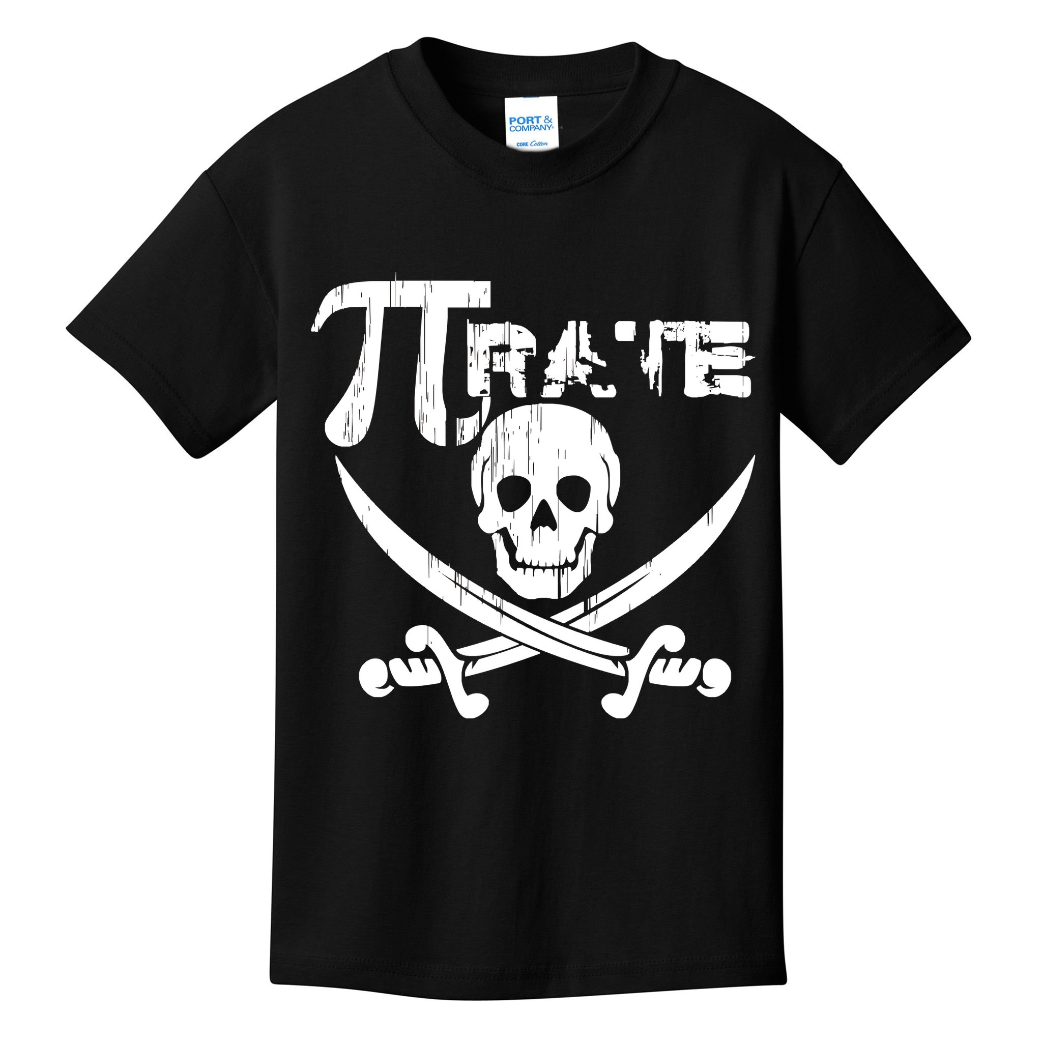 PI Rate Math Skull and Cross Swords Kids T-Shirt