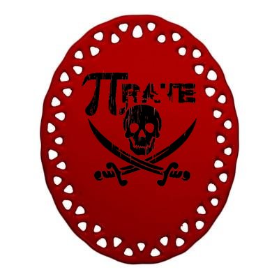 PI Rate Math Skull and Cross Swords Ceramic Oval Ornament