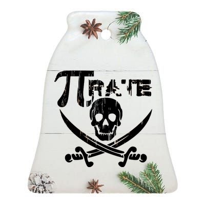 PI Rate Math Skull and Cross Swords Ceramic Bell Ornament