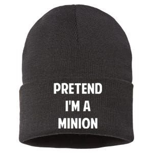 Pretend IM A Minion Costume Party Funny Halloween Minion Sustainable Knit Beanie