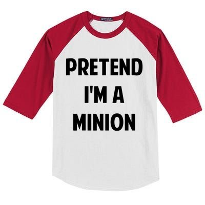 Pretend IM A Minion Costume Party Funny Halloween Minion Kids Colorblock Raglan Jersey