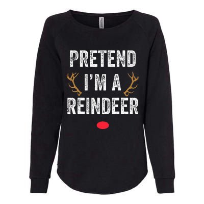 Pretend I'm A Reindeer Funny Lazy Christmas Costume Womens California Wash Sweatshirt