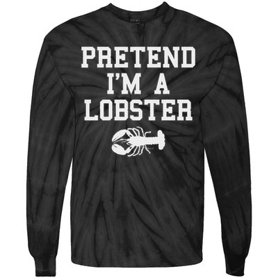 Pretend I'm A Lobster Funny Last Minute Lazy Costume Tie-Dye Long Sleeve Shirt