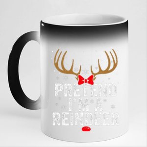 Pretend I'm a Reindeer Funny Easy Christmas Costume 11oz Black Color Changing Mug