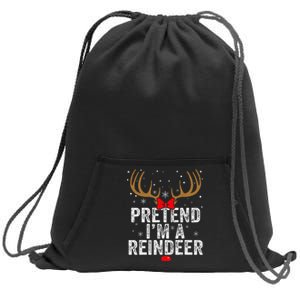 Pretend I'm a Reindeer Funny Easy Christmas Costume Sweatshirt Cinch Pack Bag