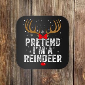 Pretend I'm a Reindeer Funny Easy Christmas Costume Coaster