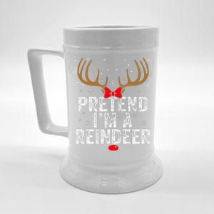 Pretend I'm a Reindeer Funny Easy Christmas Costume Beer Stein