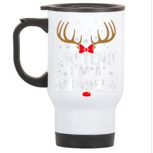 Pretend I'm a Reindeer Funny Easy Christmas Costume Stainless Steel Travel Mug