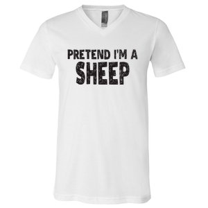 Pretend IM A Easy Lamb Halloween Costume V-Neck T-Shirt