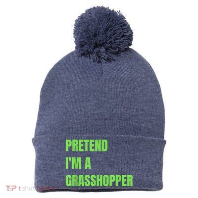 Pretend I'm a Grasshopper Halloween Costume Pom Pom 12in Knit Beanie