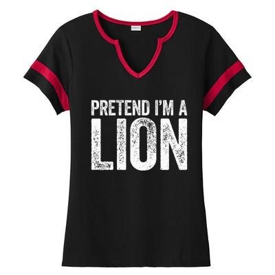 Pretend IM A Lion Matching Costume Ladies Halftime Notch Neck Tee