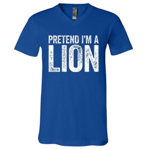 Pretend IM A Lion Matching Costume V-Neck T-Shirt