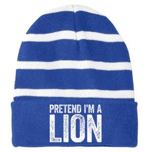 Pretend IM A Lion Matching Costume Striped Beanie with Solid Band