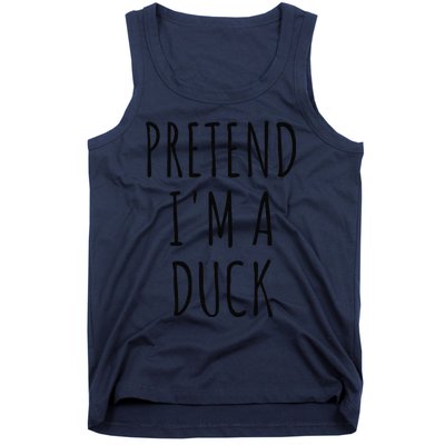 Pretend IM A Duck Funny Lazy Easy Duck Halloween Tank Top