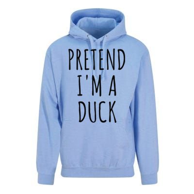 Pretend IM A Duck Funny Lazy Easy Duck Halloween Unisex Surf Hoodie