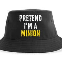 Pretend IM A Minion Halloween Party Funny Lazy Sustainable Bucket Hat