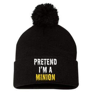 Pretend IM A Minion Halloween Party Funny Lazy Pom Pom 12in Knit Beanie