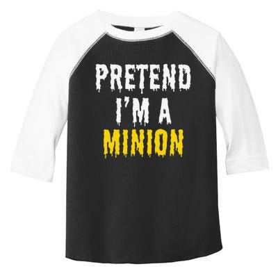 Pretend IM A Minion Halloween Party Funny Lazy Toddler Fine Jersey T-Shirt