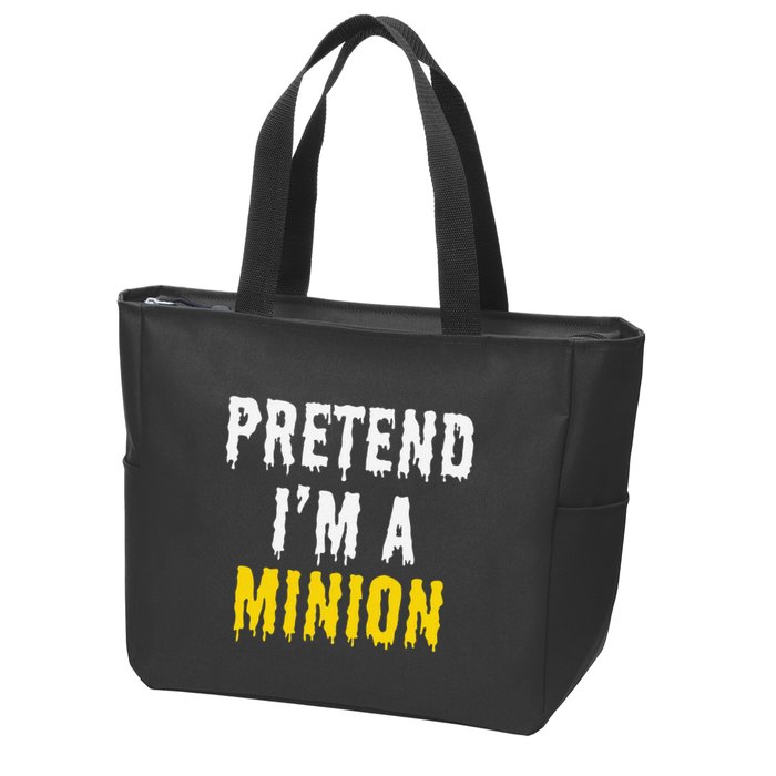 Pretend IM A Minion Halloween Party Funny Lazy Zip Tote Bag
