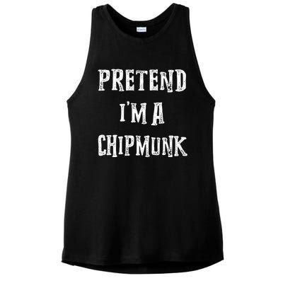 Pretend IM A Chipmunk Halloween Costume Couples Matching Ladies PosiCharge Tri-Blend Wicking Tank