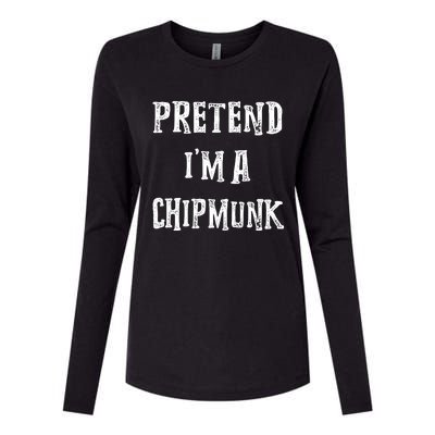 Pretend IM A Chipmunk Halloween Costume Couples Matching Womens Cotton Relaxed Long Sleeve T-Shirt