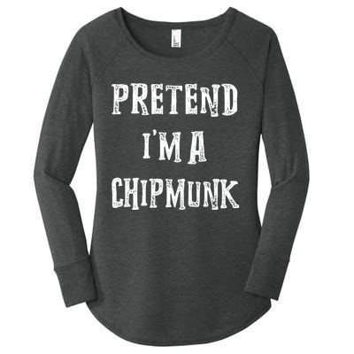 Pretend IM A Chipmunk Halloween Costume Couples Matching Women's Perfect Tri Tunic Long Sleeve Shirt