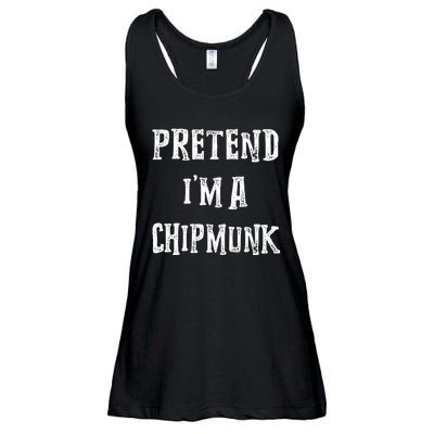 Pretend IM A Chipmunk Halloween Costume Couples Matching Ladies Essential Flowy Tank