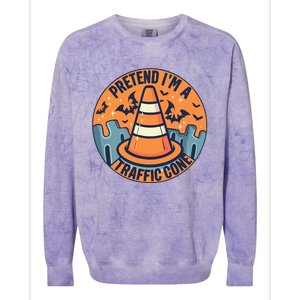 PRETEND IM A TRAFFIC CONE Halloween Costume Colorblast Crewneck Sweatshirt