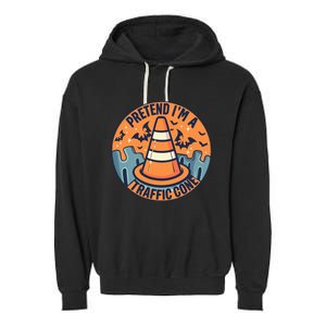 PRETEND IM A TRAFFIC CONE Halloween Costume Garment-Dyed Fleece Hoodie