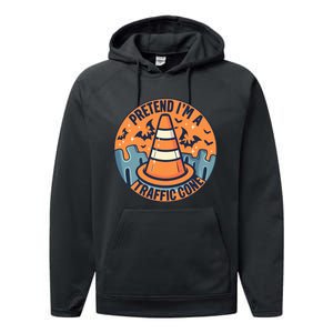 PRETEND IM A TRAFFIC CONE Halloween Costume Performance Fleece Hoodie