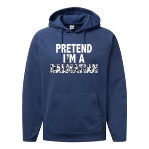 Pretend Im A Dalmatian Costume Funny Halloween Party Meaningful Gift Performance Fleece Hoodie