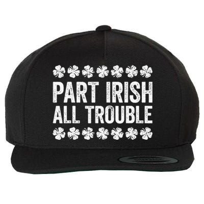 Part Irish All Trouble Funny St Patrick's Day Wool Snapback Cap