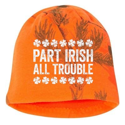 Part Irish All Trouble Funny St Patrick's Day Kati - Camo Knit Beanie