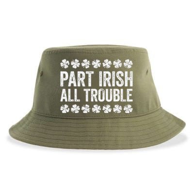 Part Irish All Trouble Funny St Patrick's Day Sustainable Bucket Hat