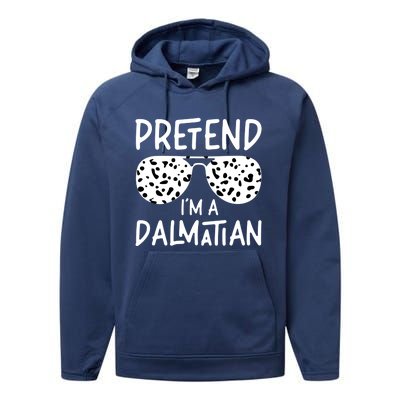 Pretend Im A Dalmatian Costume Funny Halloween Party Meaningful Gift Performance Fleece Hoodie