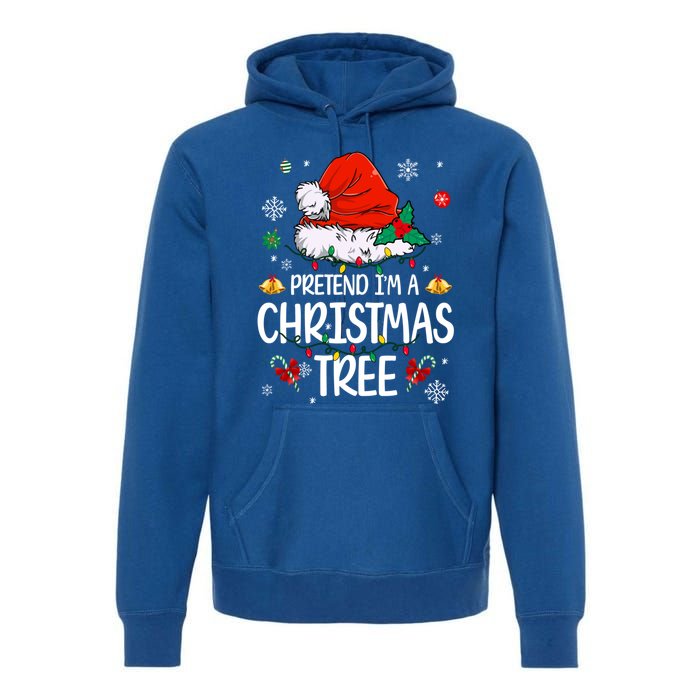 Pretend IM A Christmas Tree Funny Lazy Halloween Costume Great Gift Premium Hoodie