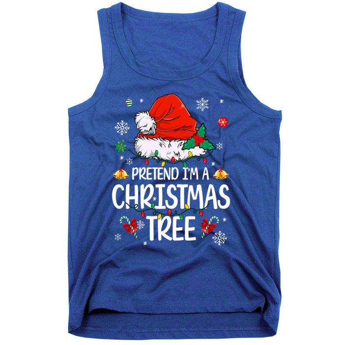 Pretend IM A Christmas Tree Funny Lazy Halloween Costume Great Gift Tank Top