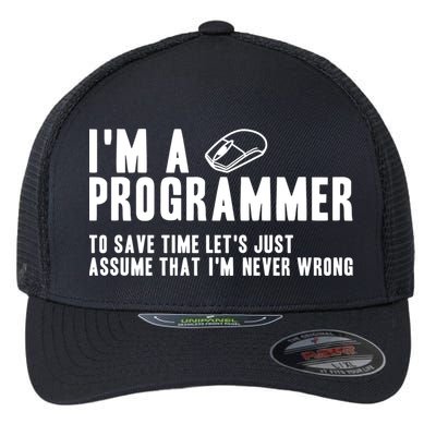 Programmer Is Always Right Software Engineer Programming Gift Flexfit Unipanel Trucker Cap