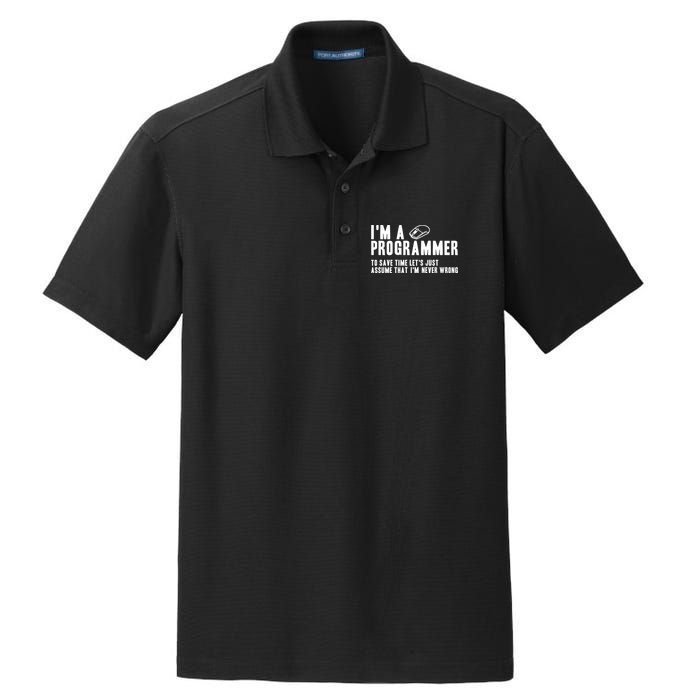 Programmer Is Always Right Software Engineer Programming Gift Dry Zone Grid Polo