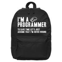 Programmer Is Always Right Software Engineer Programming Gift 16 in Basic Backpack